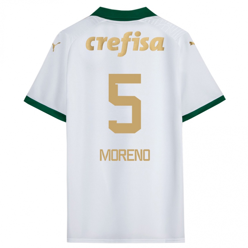 Men Football Aníbal Moreno #5 White Green Away Jersey 2024/25 T-Shirt Za