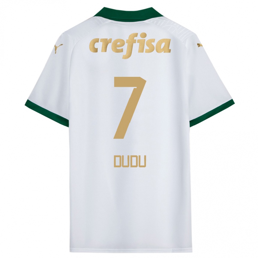 Men Football Dudu #7 White Green Away Jersey 2024/25 T-Shirt Za