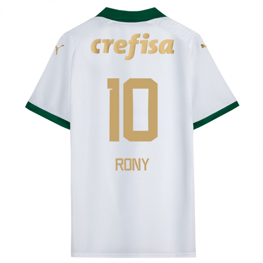 Men Football Rony #10 White Green Away Jersey 2024/25 T-Shirt Za