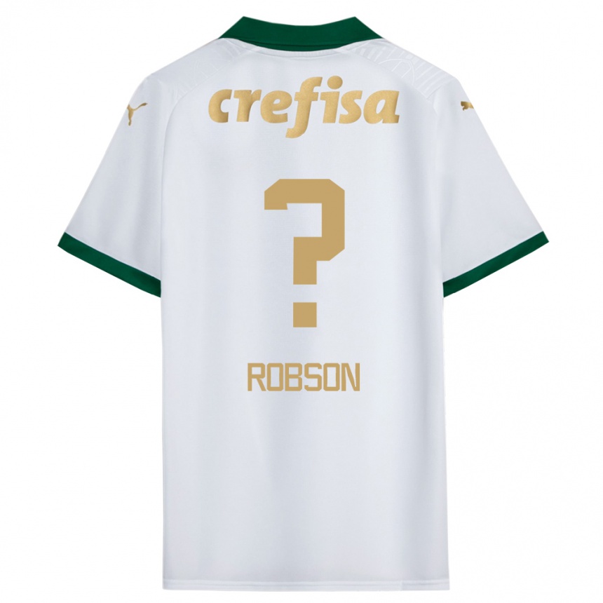 Men Football Robson #0 White Green Away Jersey 2024/25 T-Shirt Za