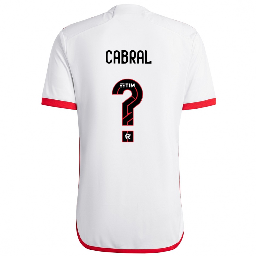 Men Football Daniel Cabral #0 White Red Away Jersey 2024/25 T-Shirt Za