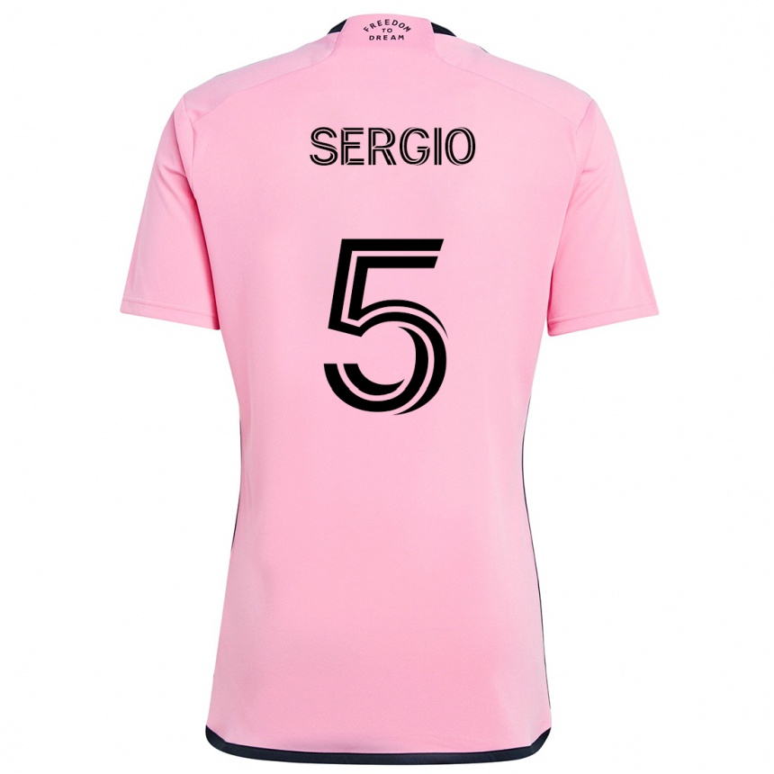 Women Football Sergio Busquets #5 Pink Home Jersey 2024/25 T-Shirt Za