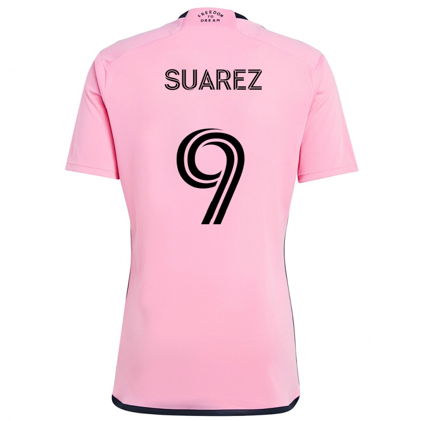 Women Football Luis Suárez #9 Pink Home Jersey 2024/25 T-Shirt Za