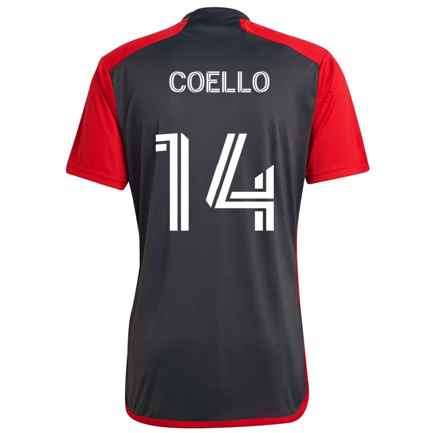 Women Football Alonso Coello #14 Grayn Red Home Jersey 2024/25 T-Shirt Za