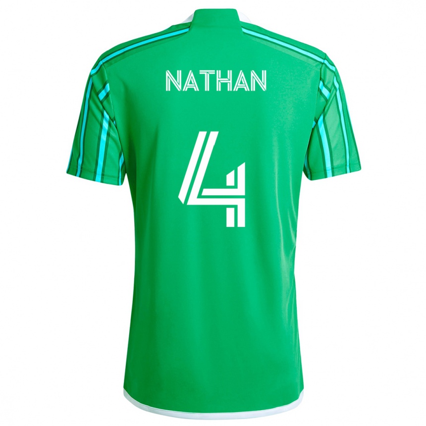 Women Football Nathan #4 Green White Home Jersey 2024/25 T-Shirt Za