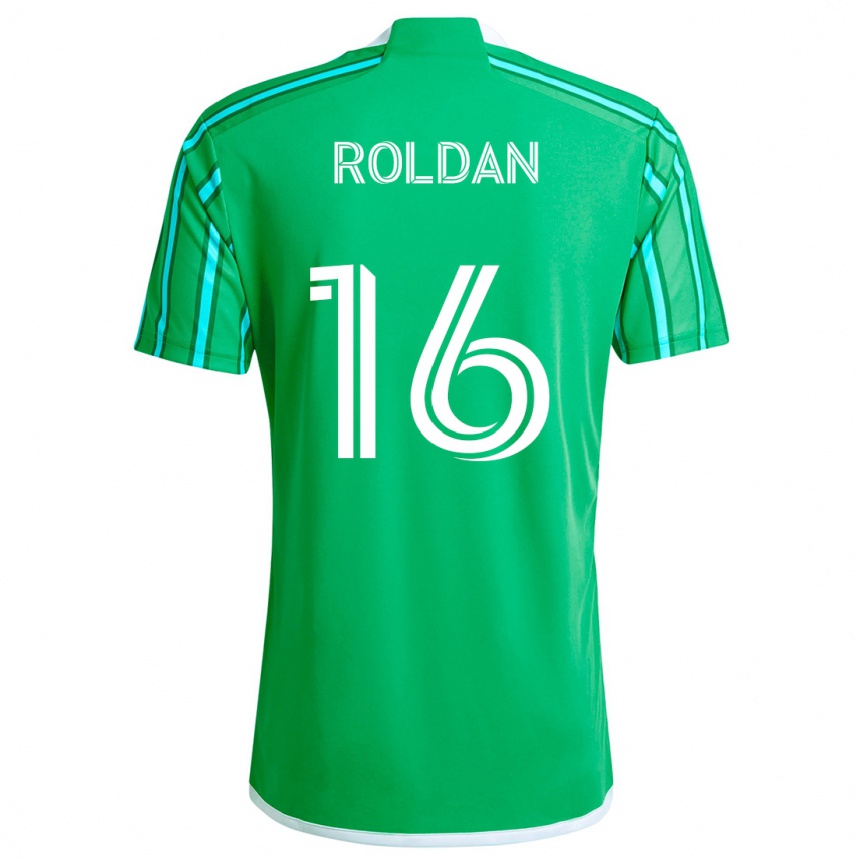 Women Football Álex Roldán #16 Green White Home Jersey 2024/25 T-Shirt Za