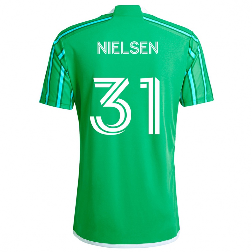 Women Football Madeline Nielsen #31 Green White Home Jersey 2024/25 T-Shirt Za