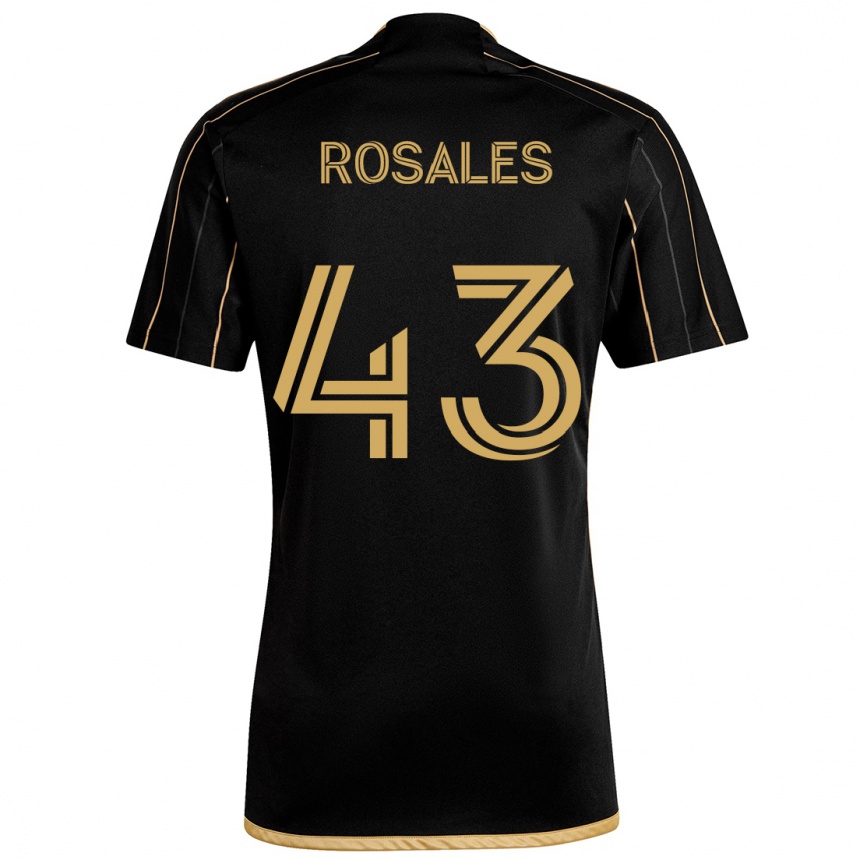 Women Football Diego Rosales #43 Black Gold Home Jersey 2024/25 T-Shirt Za