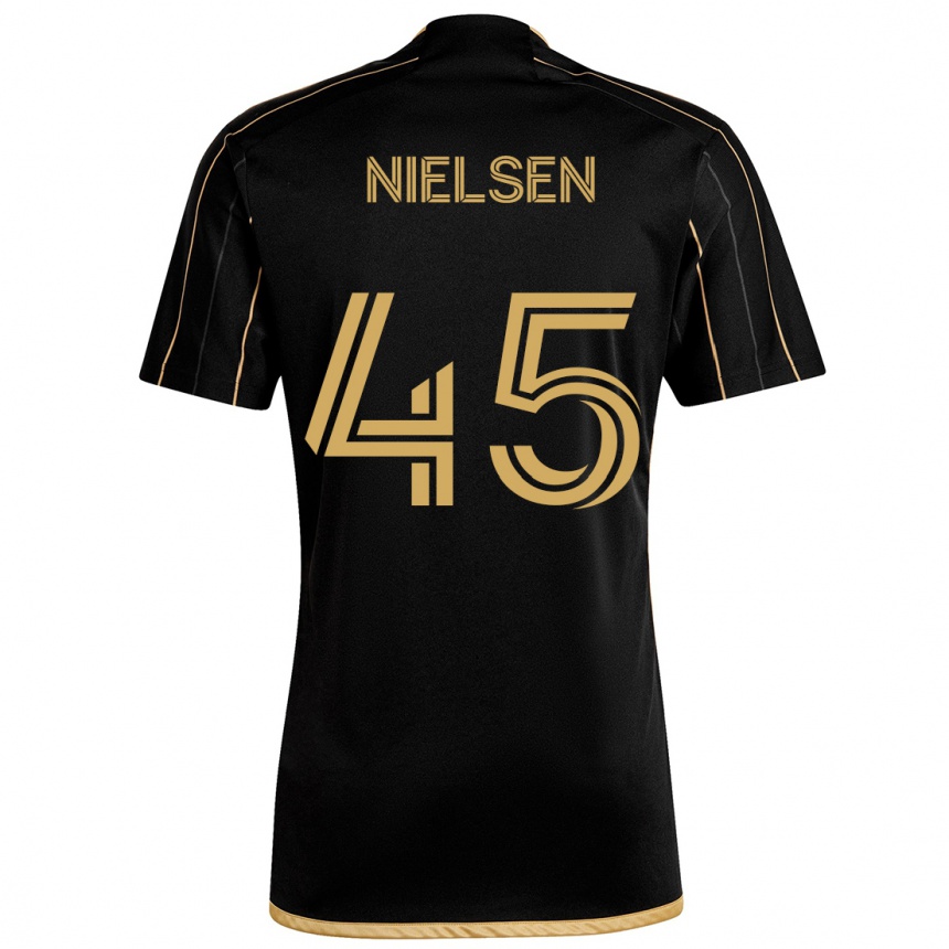 Women Football Kenny Nielsen #45 Black Gold Home Jersey 2024/25 T-Shirt Za