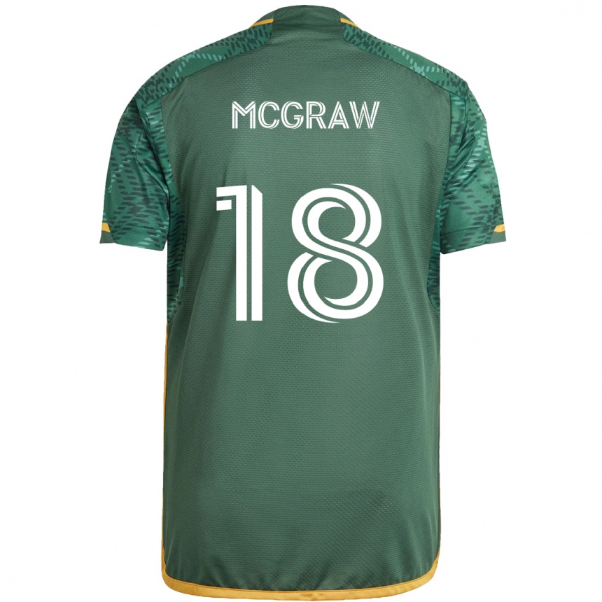 Women Football Zac Mcgraw #18 Green Orange Home Jersey 2024/25 T-Shirt Za