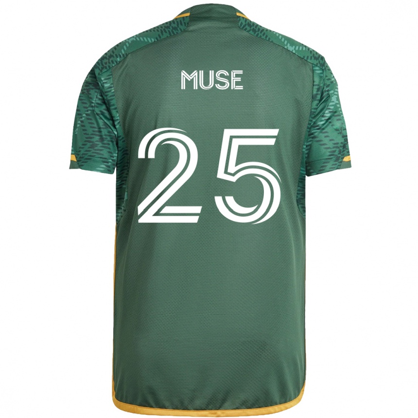 Women Football Trey Muse #25 Green Orange Home Jersey 2024/25 T-Shirt Za