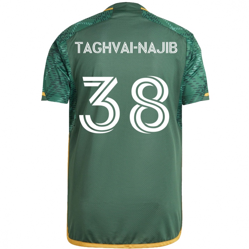 Women Football Braxton Taghvai-Najib #38 Green Orange Home Jersey 2024/25 T-Shirt Za