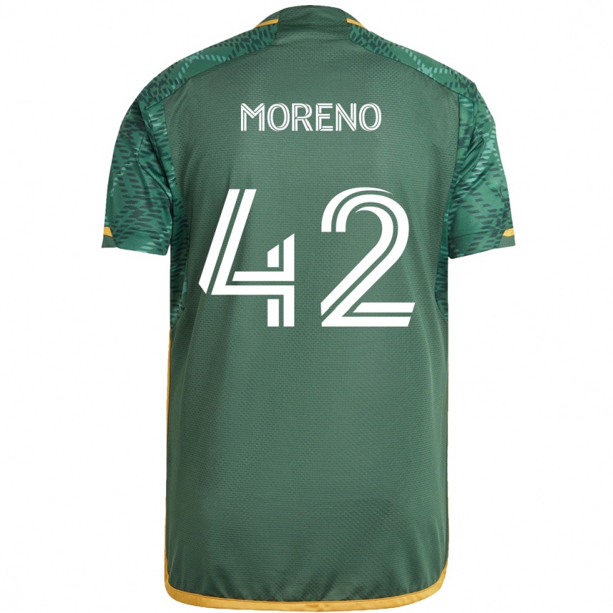 Women Football Alexis Moreno #42 Green Orange Home Jersey 2024/25 T-Shirt Za