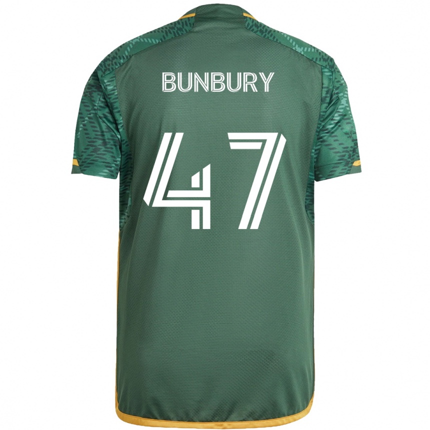 Women Football Mataeo Bunbury #47 Green Orange Home Jersey 2024/25 T-Shirt Za