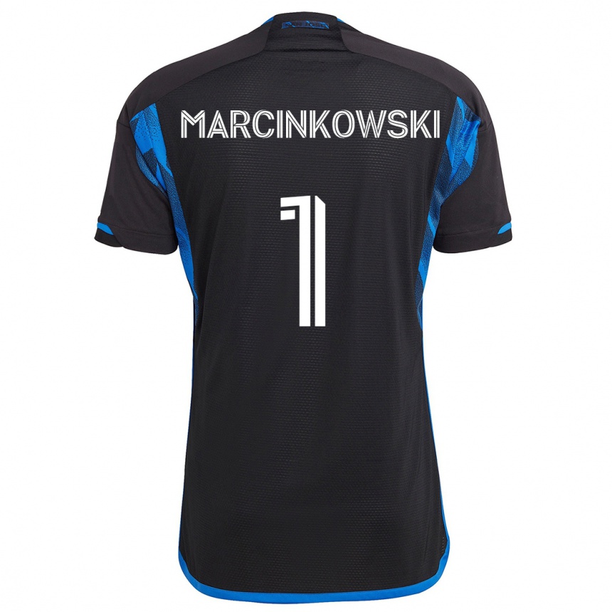 Women Football Jt Marcinkowski #1 Blue Black Home Jersey 2024/25 T-Shirt Za