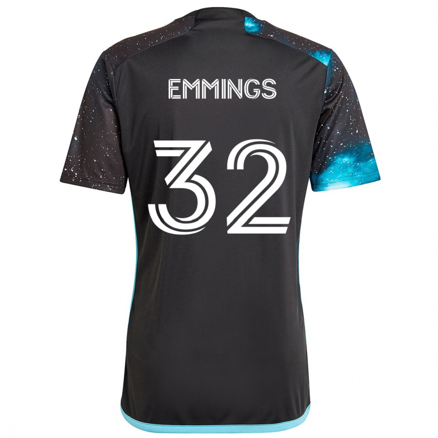 Women Football Fred Emmings #32 Black Blue Home Jersey 2024/25 T-Shirt Za