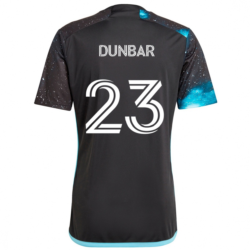 Women Football Cameron Dunbar #23 Black Blue Home Jersey 2024/25 T-Shirt Za