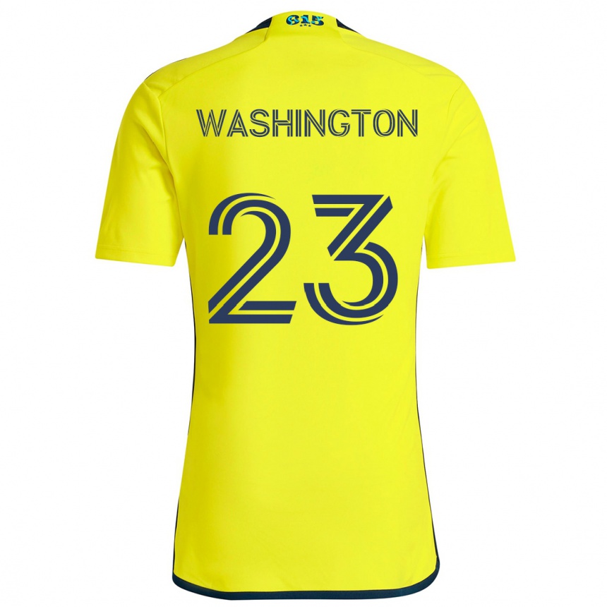 Women Football Taylor Washington #23 Yellow Blue Home Jersey 2024/25 T-Shirt Za