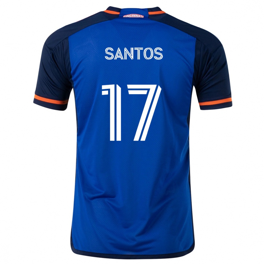 Women Football Sergio Santos #17 Blue White Home Jersey 2024/25 T-Shirt Za