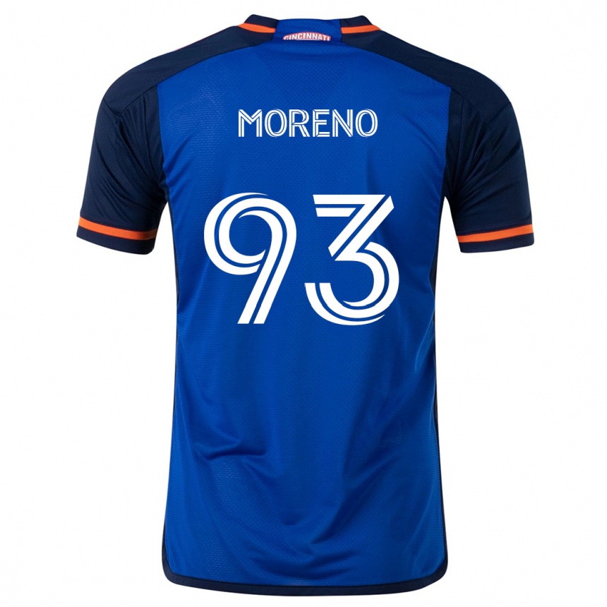 Women Football Júnior Moreno #93 Blue White Home Jersey 2024/25 T-Shirt Za