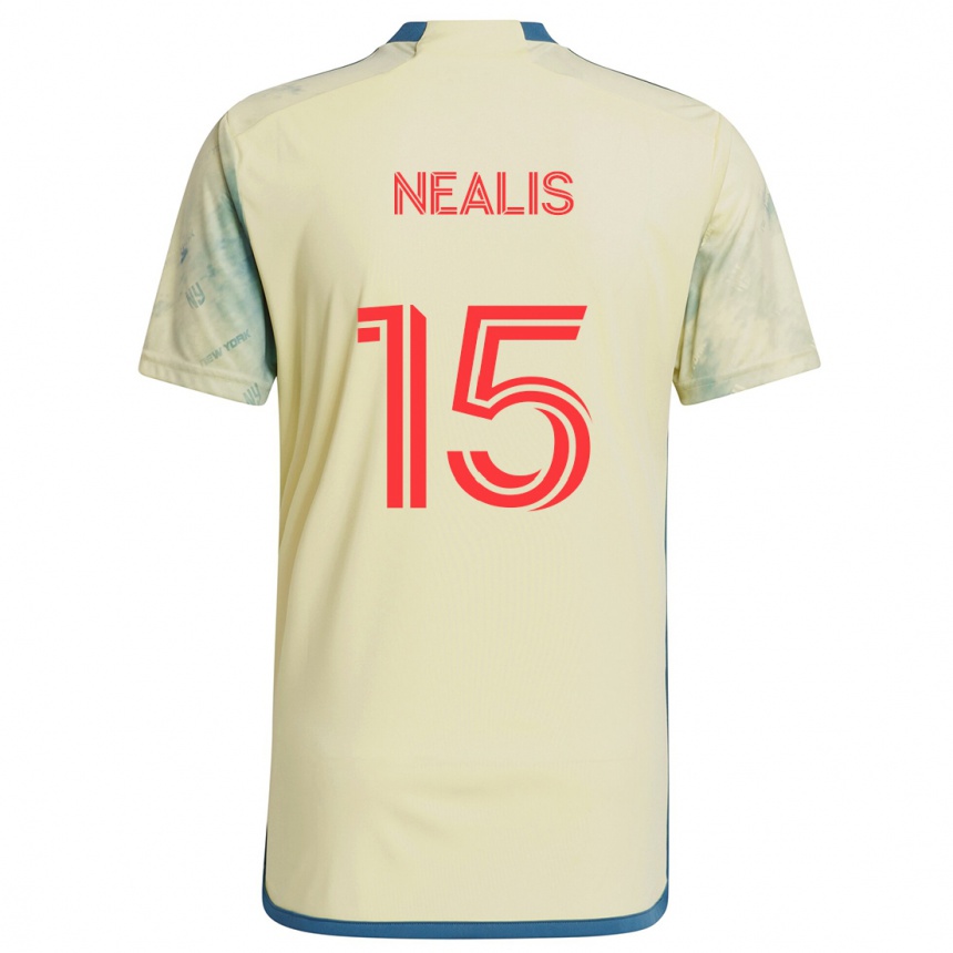 Women Football Sean Nealis #15 Yellow Red Blue Home Jersey 2024/25 T-Shirt Za