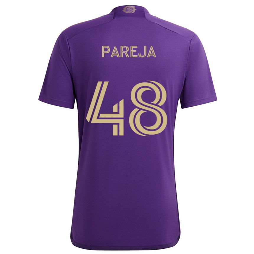 Women Football Diego Pareja #48 Purple Yellow Home Jersey 2024/25 T-Shirt Za