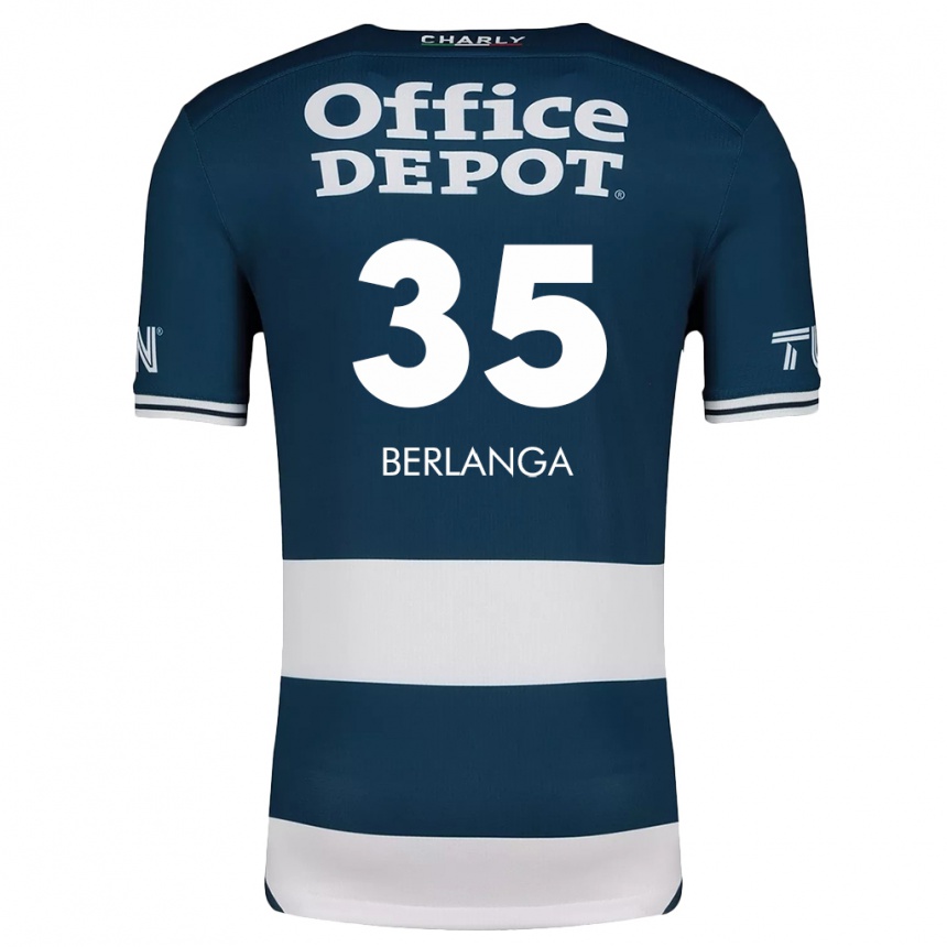 Women Football Jorge Berlanga #35 Blue White Home Jersey 2024/25 T-Shirt Za