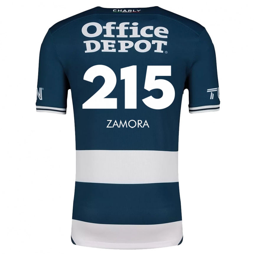 Women Football Yahir Zamora #215 Blue White Home Jersey 2024/25 T-Shirt Za