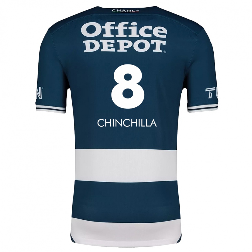 Women Football Priscila Chinchilla #8 Blue White Home Jersey 2024/25 T-Shirt Za