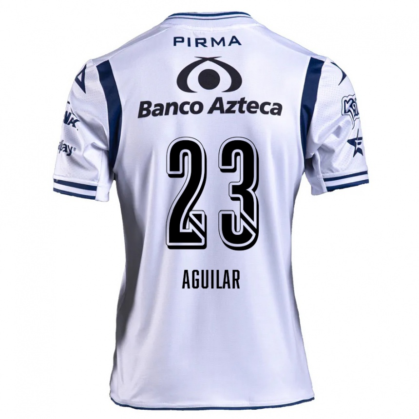 Women Football Daniel Aguilar #23 White Navy Blue Home Jersey 2024/25 T-Shirt Za