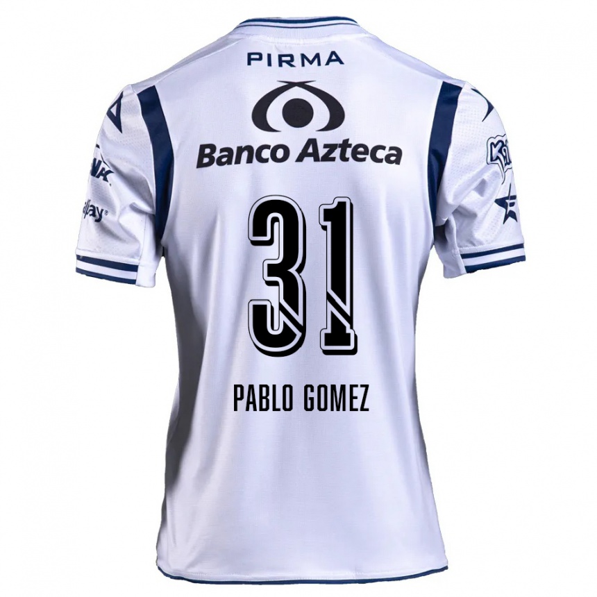 Women Football Juan Pablo Gómez #31 White Navy Blue Home Jersey 2024/25 T-Shirt Za