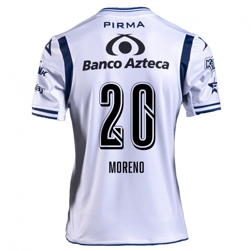 Women Football Ximena Moreno #20 White Navy Blue Home Jersey 2024/25 T-Shirt Za