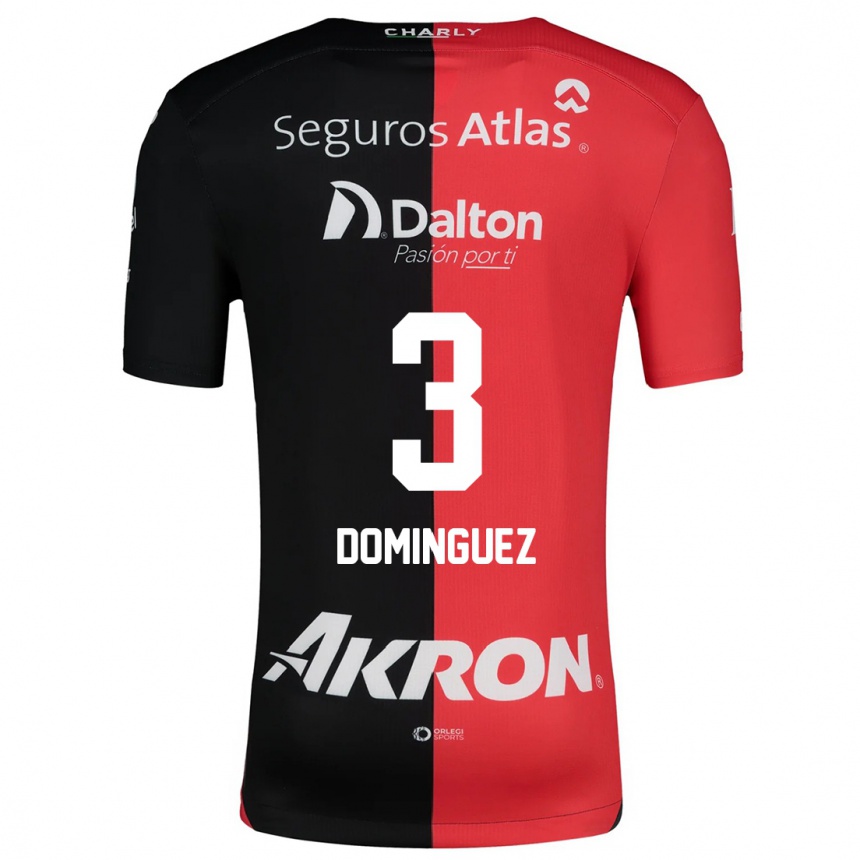 Women Football Idekel Domínguez #3 Red Black Home Jersey 2024/25 T-Shirt Za