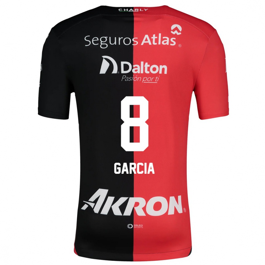 Women Football Mateo García #8 Red Black Home Jersey 2024/25 T-Shirt Za