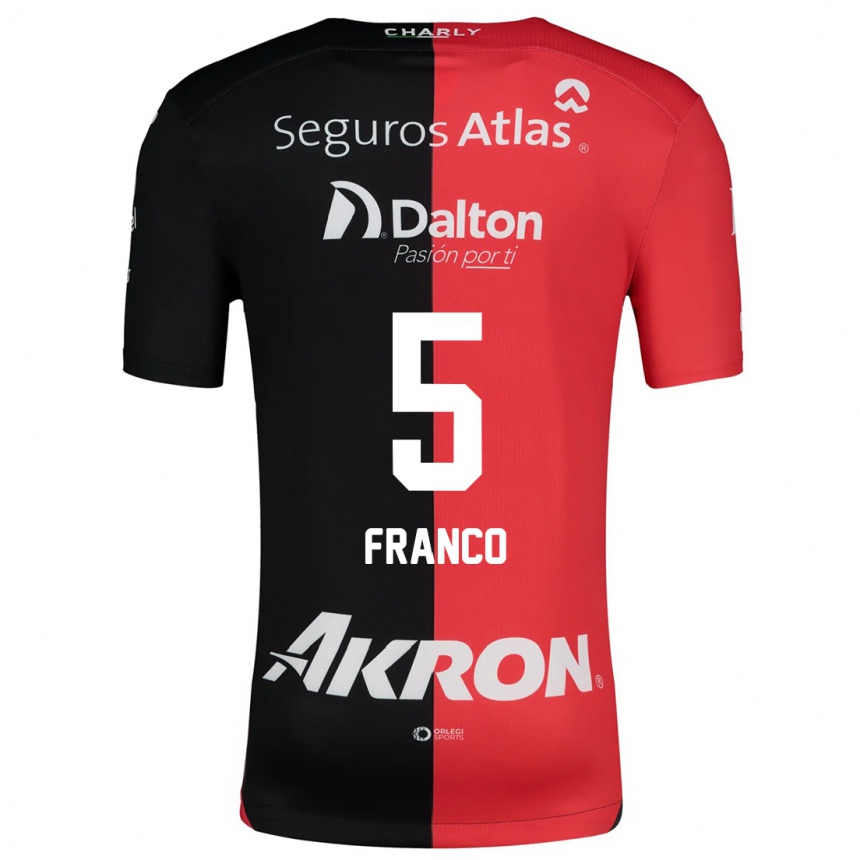 Women Football Alejandra Franco #5 Red Black Home Jersey 2024/25 T-Shirt Za