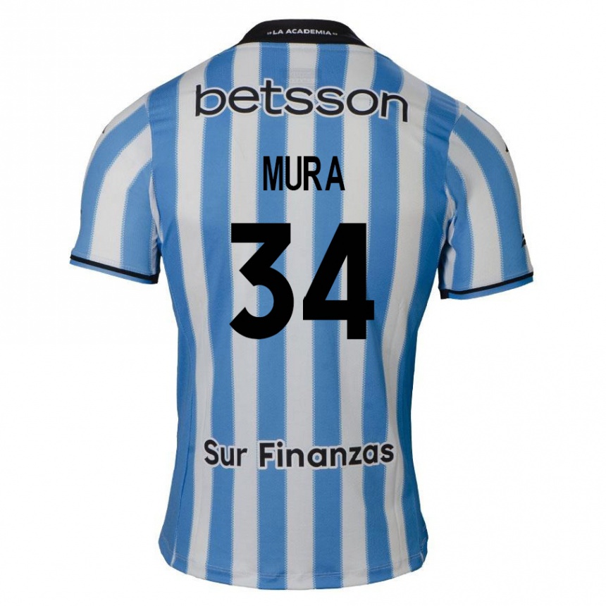 Women Football Facundo Mura #34 Blue White Black Home Jersey 2024/25 T-Shirt Za