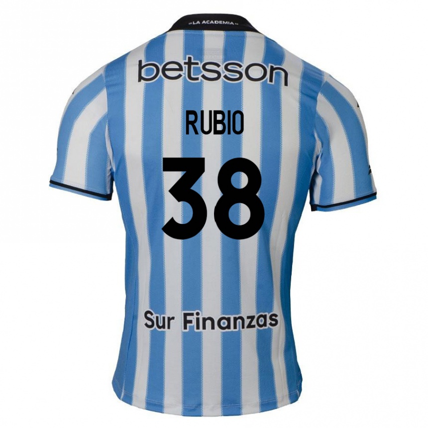 Women Football Tobías Rubio #38 Blue White Black Home Jersey 2024/25 T-Shirt Za