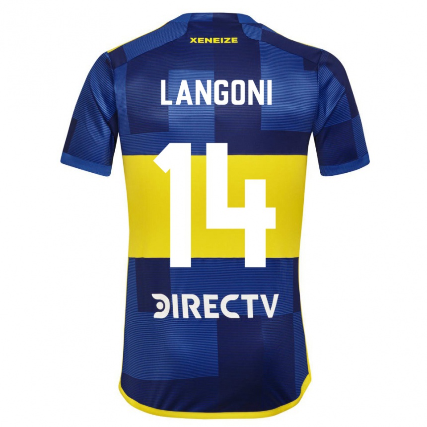 Women Football Luca Langoni #14 Blue Yellow Home Jersey 2024/25 T-Shirt Za