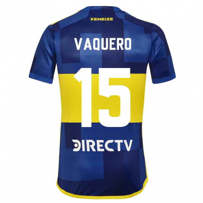 Women Football Ivan Vaquero #15 Blue Yellow Home Jersey 2024/25 T-Shirt Za