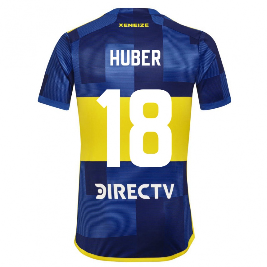 Women Football Clarisa Huber #18 Blue Yellow Home Jersey 2024/25 T-Shirt Za