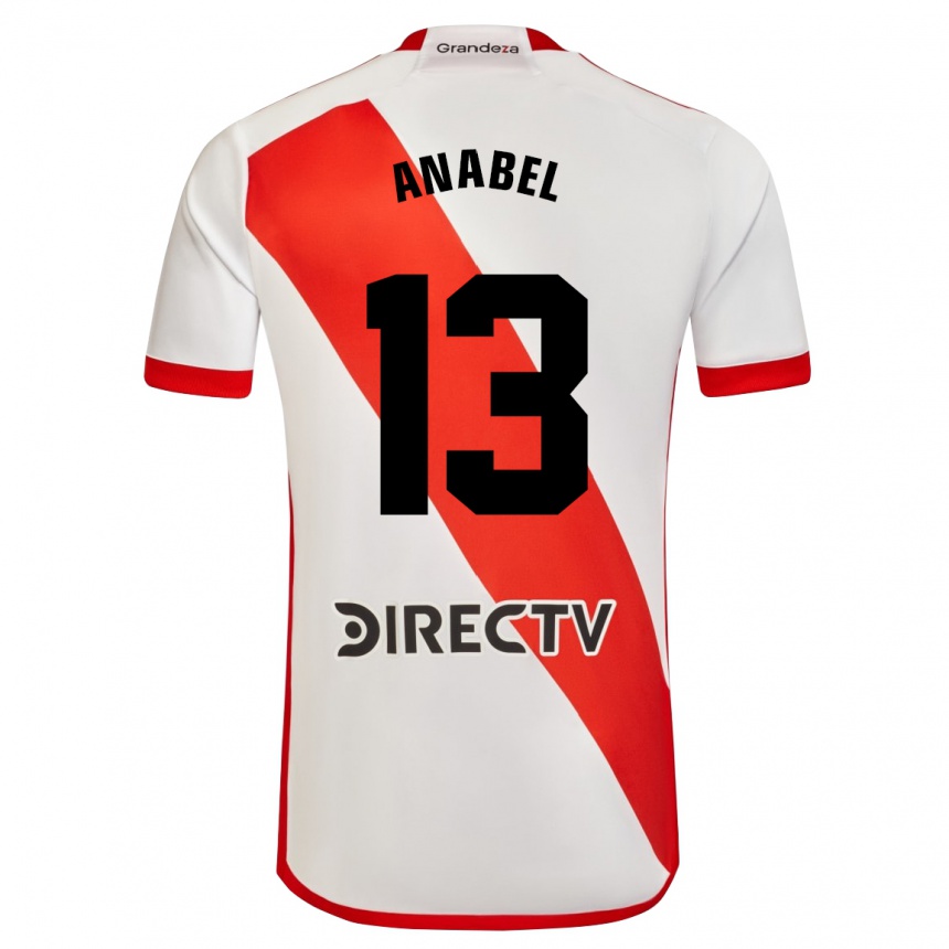 Women Football Giuliana Anabel González Ranzuglia #13 White Red Home Jersey 2024/25 T-Shirt Za