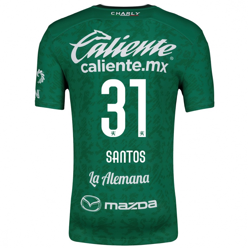 Women Football Sebastián Santos #31 Green White Home Jersey 2024/25 T-Shirt Za