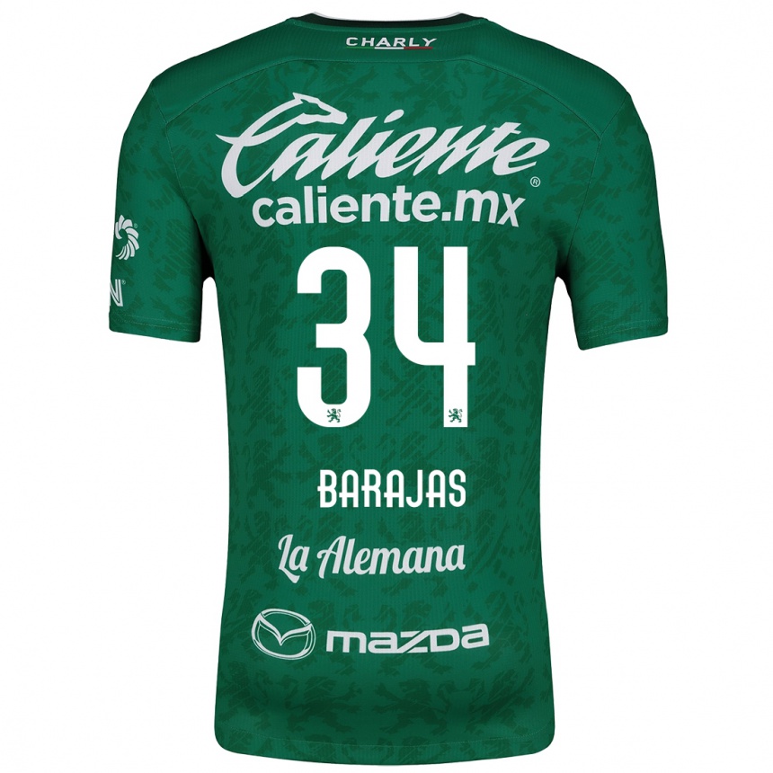 Women Football Víctor Barajas #34 Green White Home Jersey 2024/25 T-Shirt Za