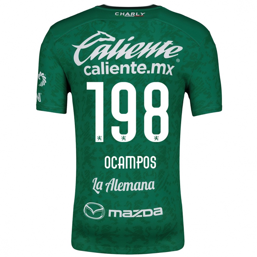 Women Football Omar Ocampos #198 Green White Home Jersey 2024/25 T-Shirt Za