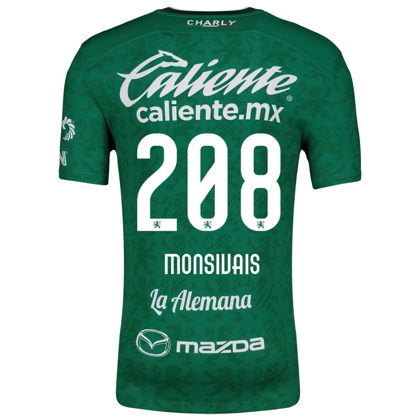 Women Football Daniel Monsivaís #208 Green White Home Jersey 2024/25 T-Shirt Za