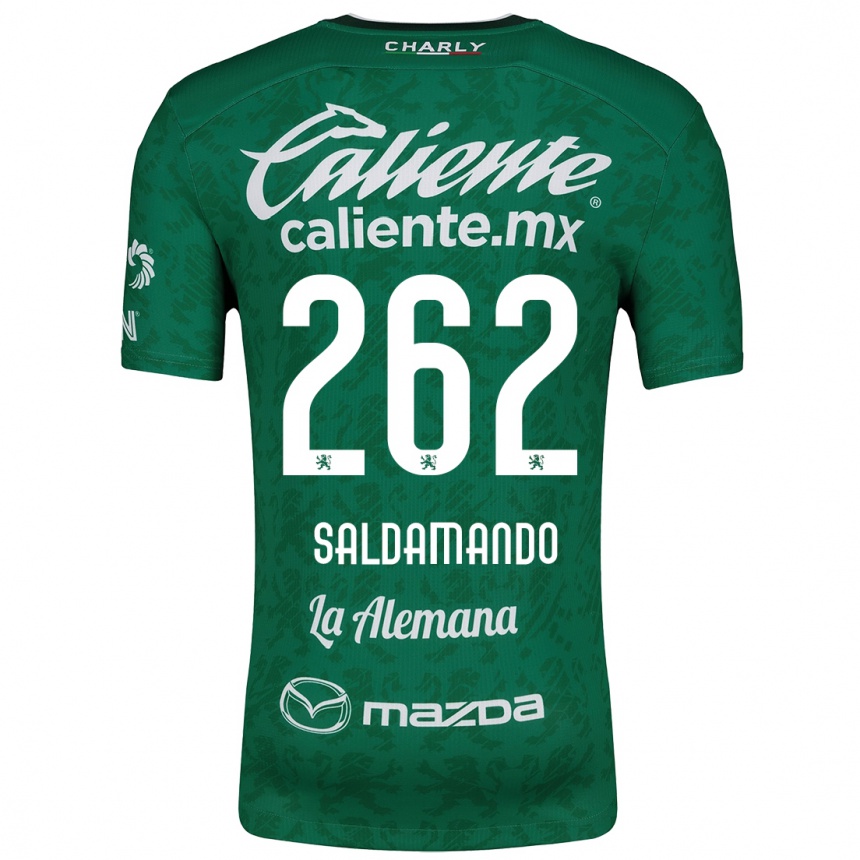 Women Football José Saldamando #262 Green White Home Jersey 2024/25 T-Shirt Za