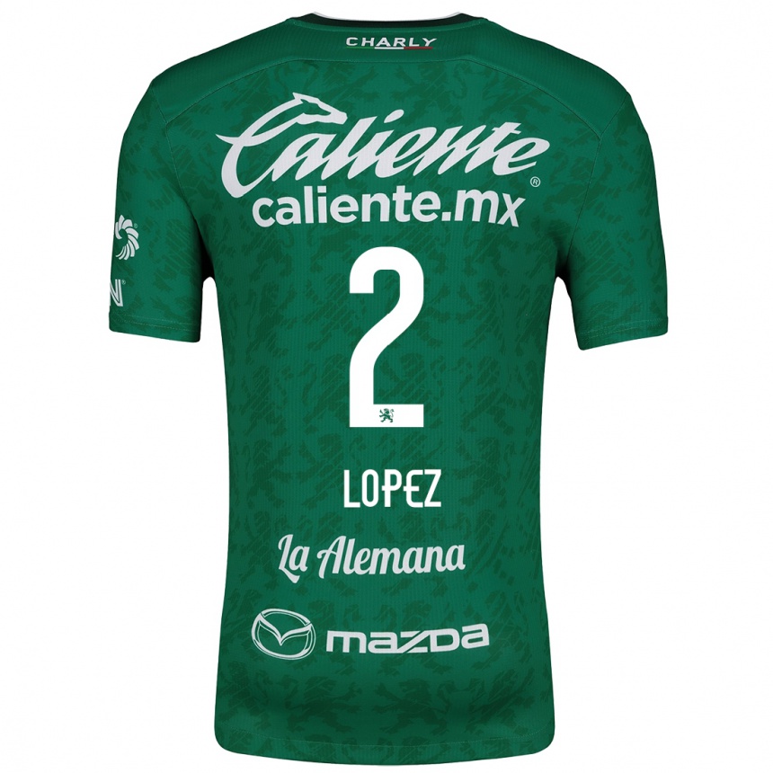 Women Football Vanessa López #2 Green White Home Jersey 2024/25 T-Shirt Za