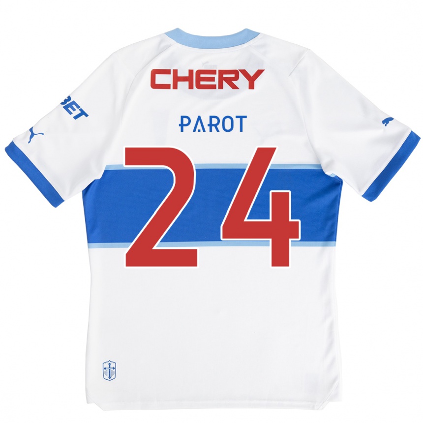 Women Football Alfonso Parot #24 White Blue Home Jersey 2024/25 T-Shirt Za