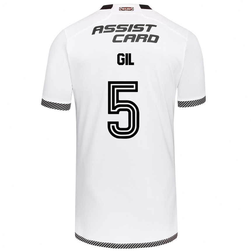 Women Football Leonardo Gil #5 White Black Home Jersey 2024/25 T-Shirt Za