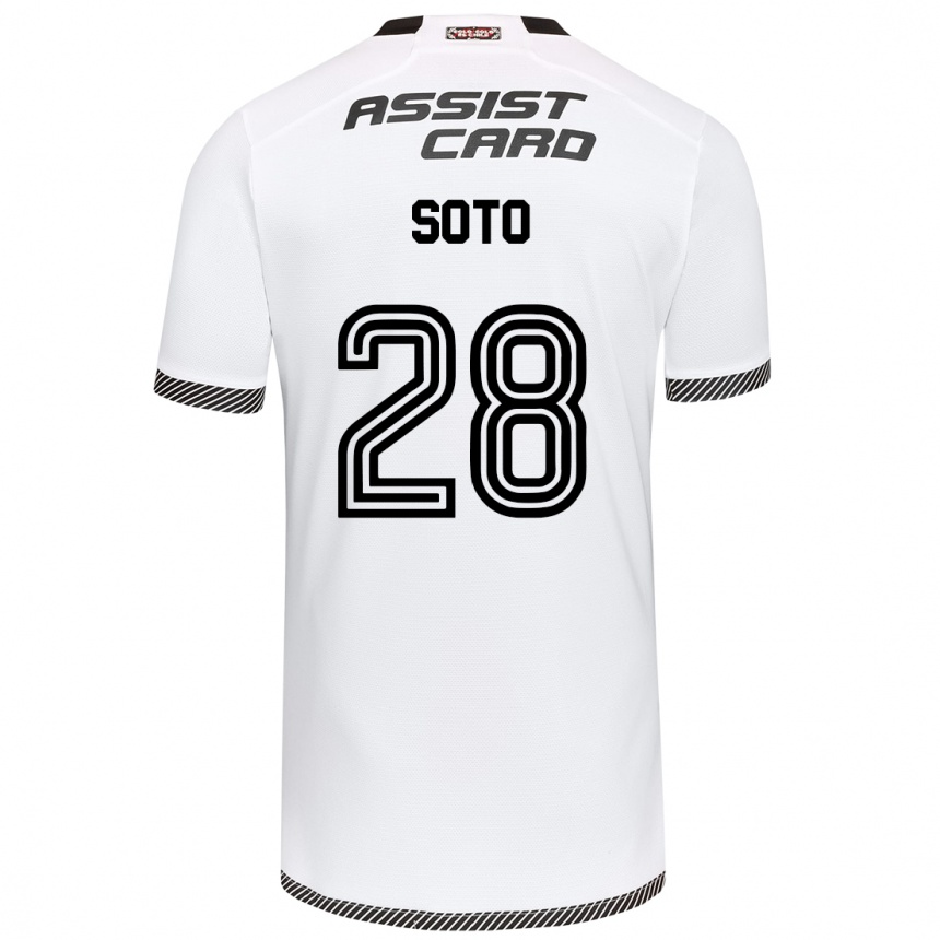 Women Football Lucas Soto #28 White Black Home Jersey 2024/25 T-Shirt Za